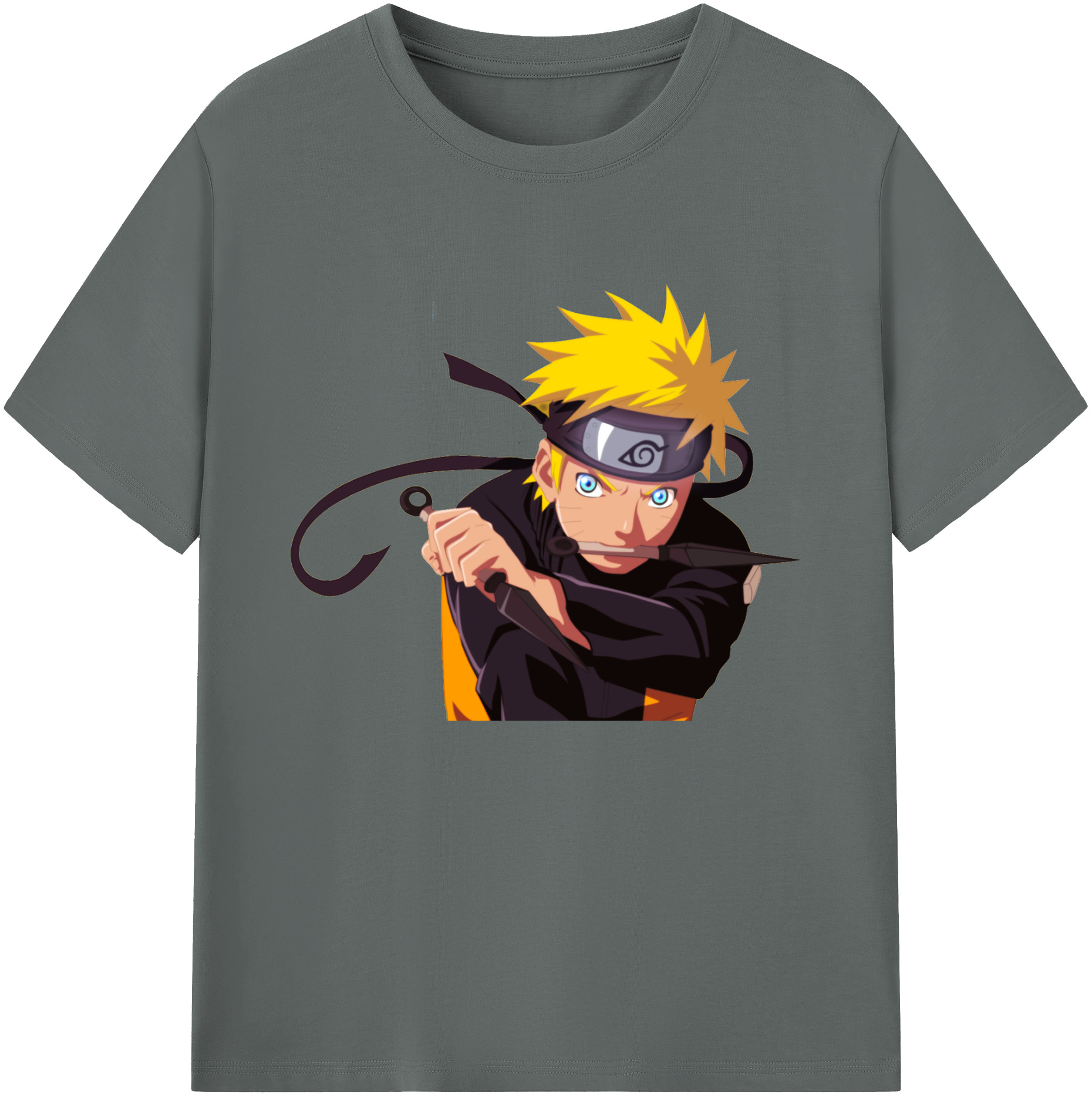 （画像用） NARUTO -ナルト- うずまき ナルト Uzumaki Naruto 綿100％ メンズ半袖Tシャツ｜肌触りやわらか＆通気性